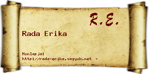Rada Erika névjegykártya